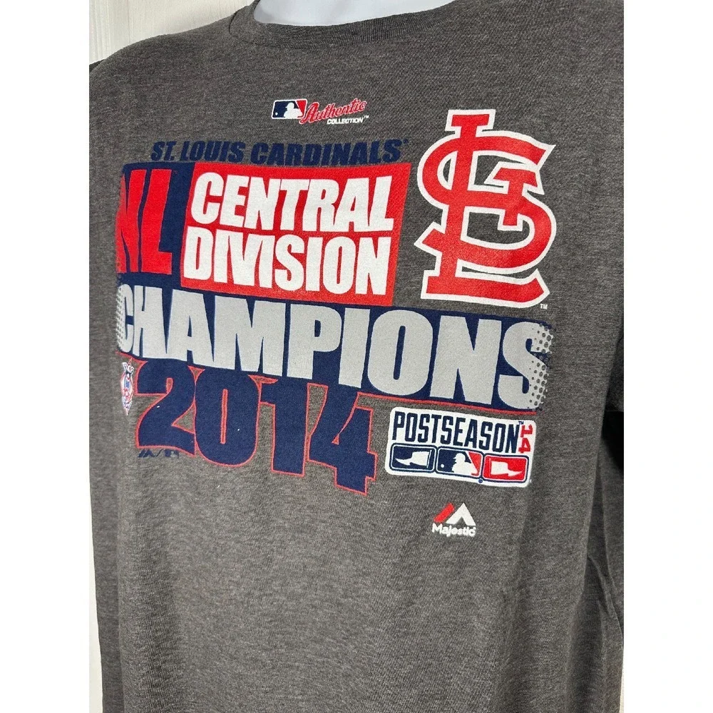 NWT! 2014 MLB Majestic St. Louis Cardinals NL Central Division Champs‎ T-Shirt L